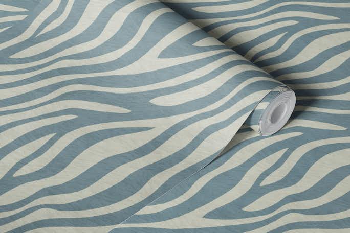 Blue Beige Zebra Patternwallpaper roll