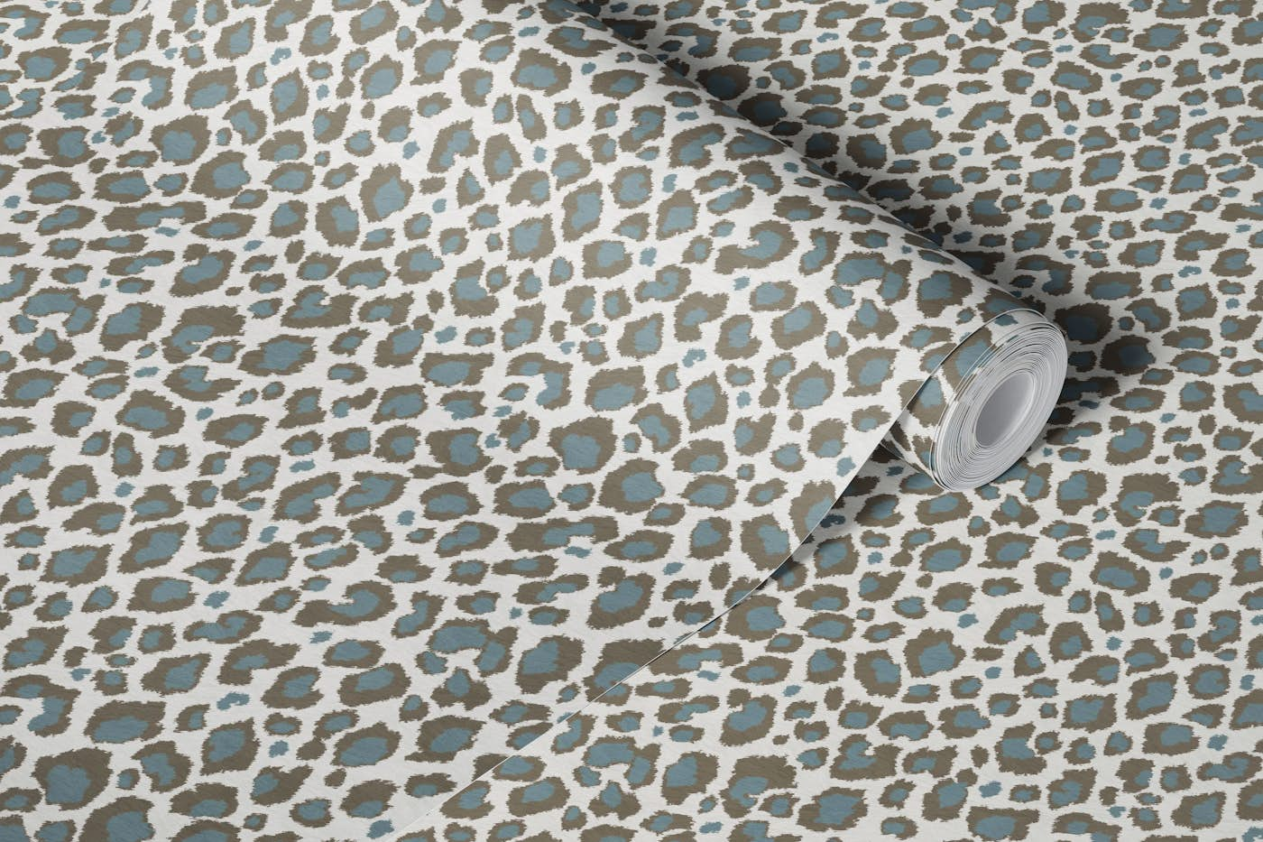 Leopard Pattern Olive Duck wallpaper roll