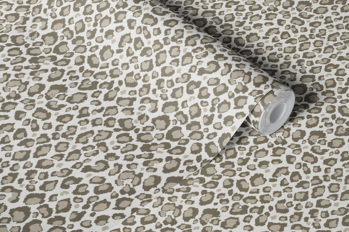 Leopard Pattern Beige Olive wallpaper roll