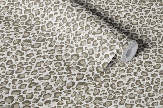 Leopard Pattern Beige Olivewallpaper roll