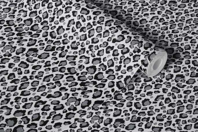 Leopard Pattern Grey Blackwallpaper roll