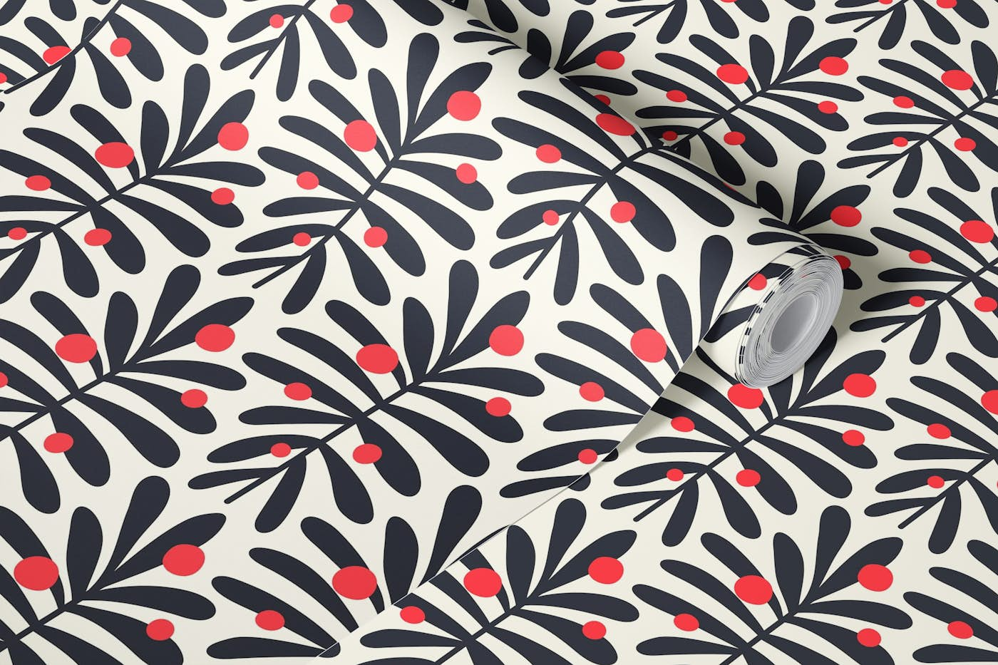 2867 A - abstract leaves pattern wallpaper roll