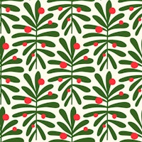 2867 B - abstract leaves pattern, green red tapet