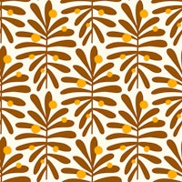 2867 D - abstract leaves pattern, brown ταπετσαρία