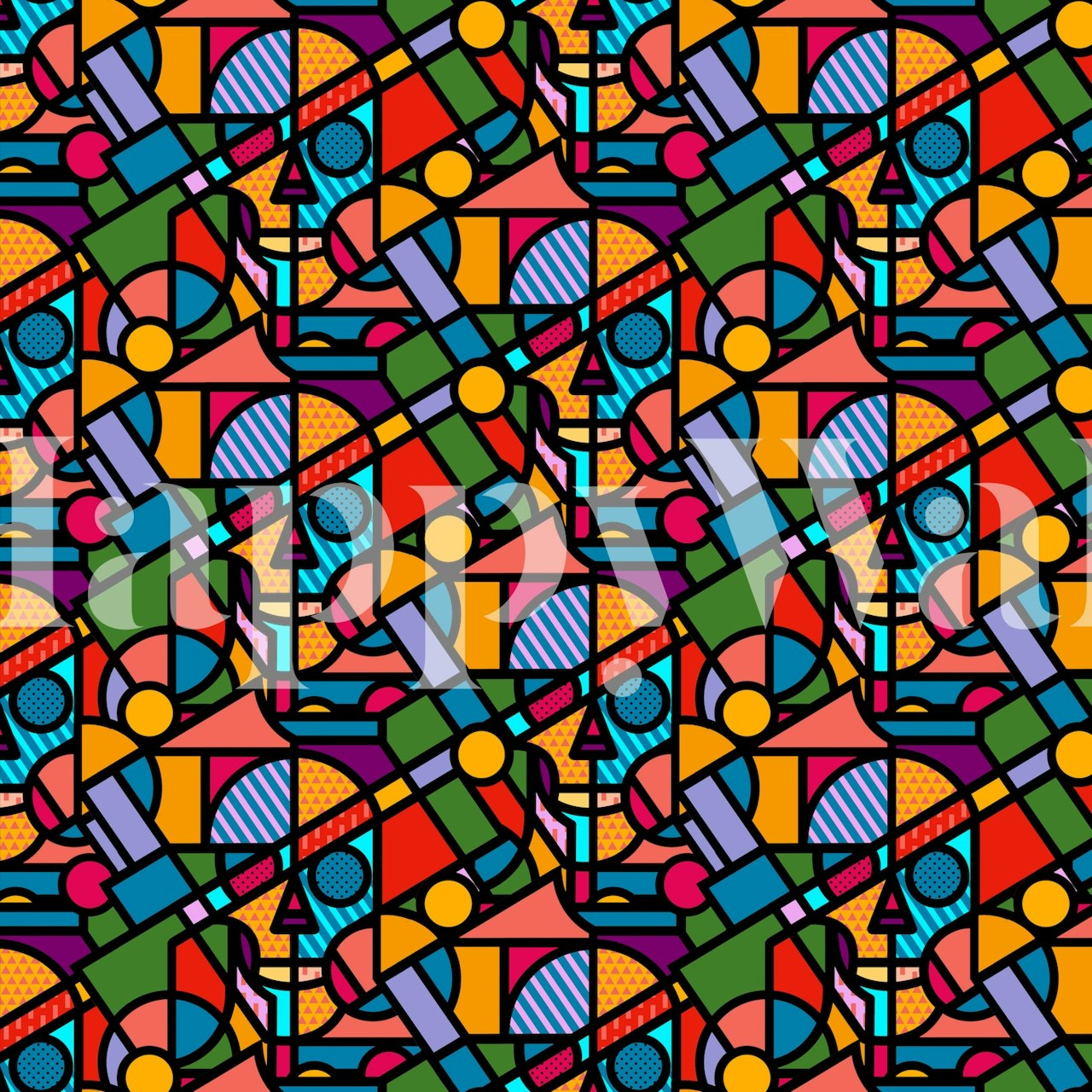 Fototapete Buntes totenkopfmuster im pop-art-stil