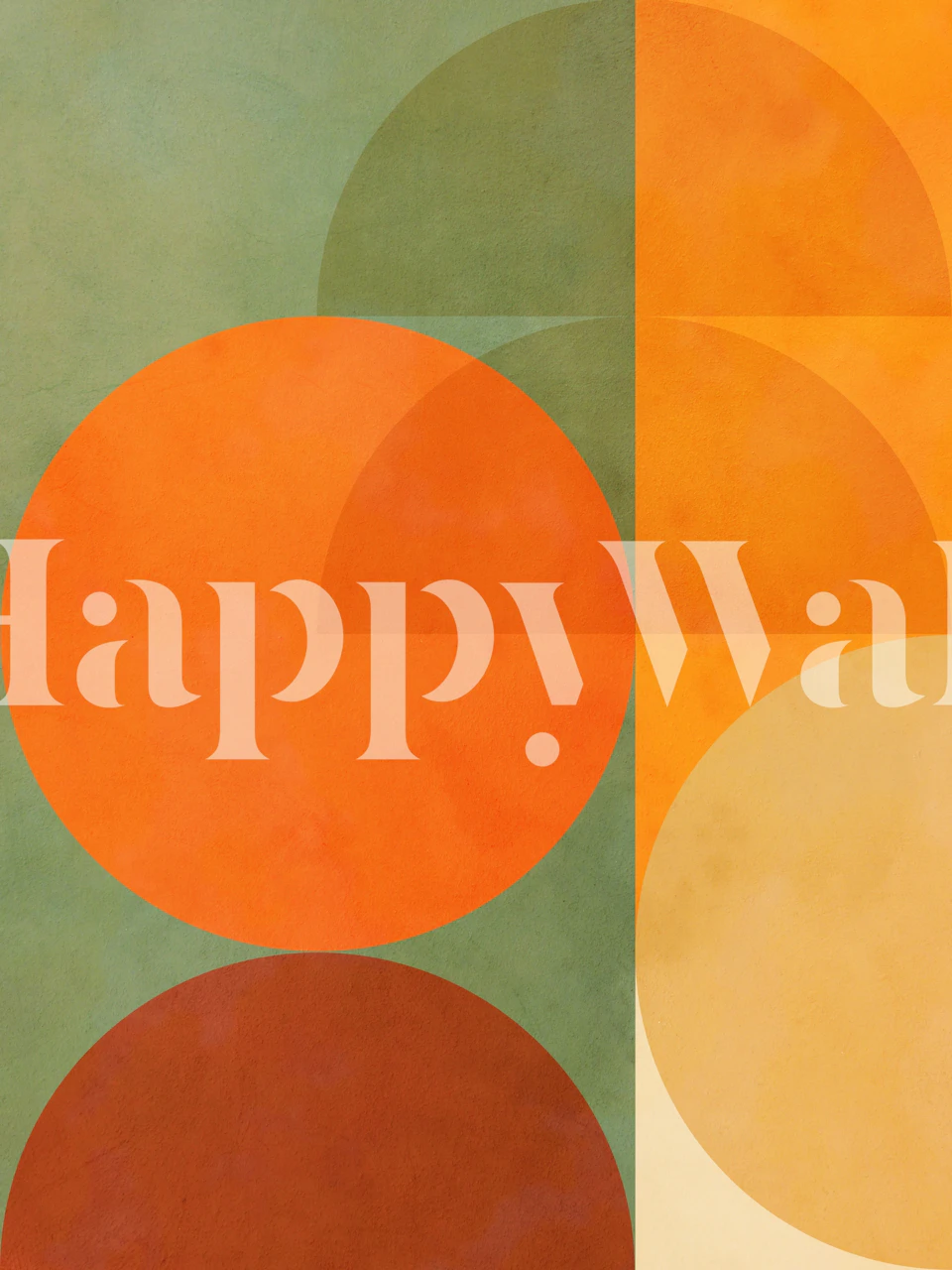 Fototapeta Mid-Century Fall Colors 2 z ciepłymi jesiennymi barwami i geometrycznymi okręgami