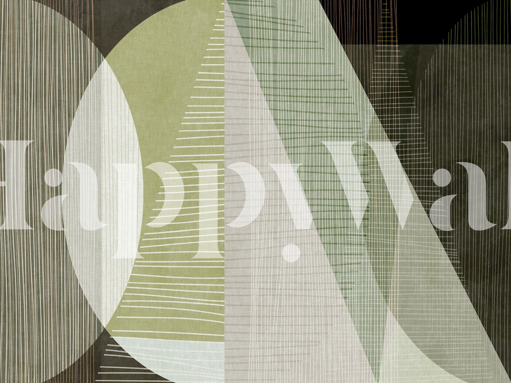 Nowoczesna fototapeta o geometrycznych kształtach w odcieniach zieleni
