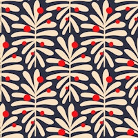 2867 E - beige leaves on navy tapete