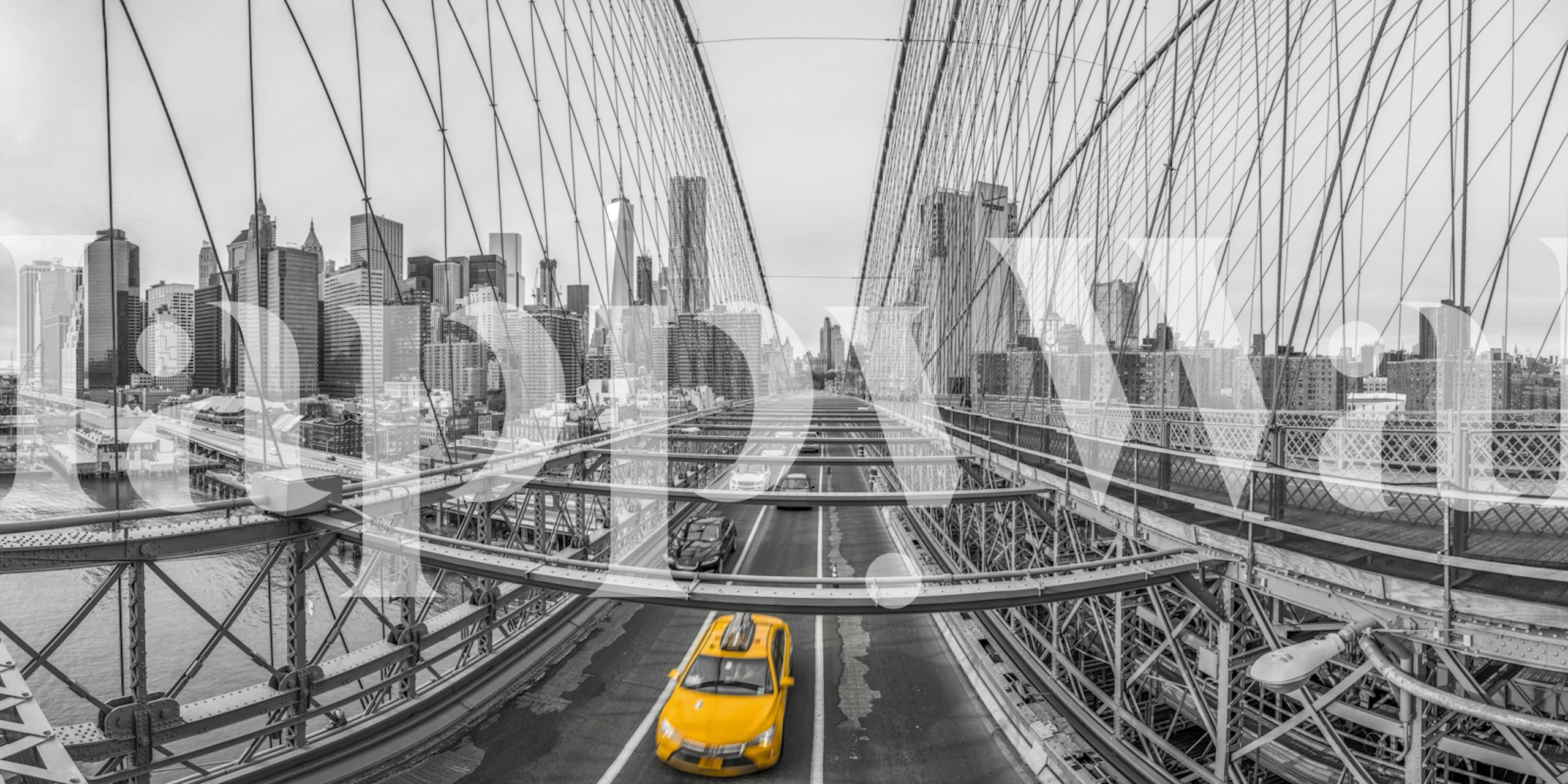 papel de parede Brooklyn Bridge em um quarto