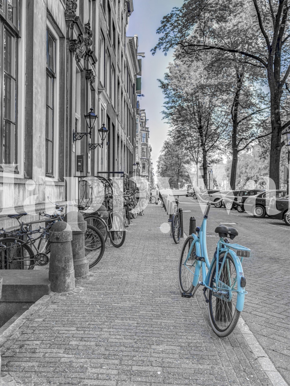 Bicycle på fortov wallpaper design