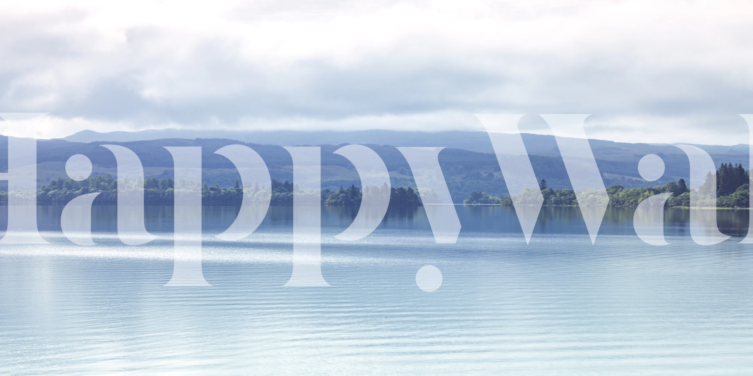 papel de parede Scottish Loch em um quarto