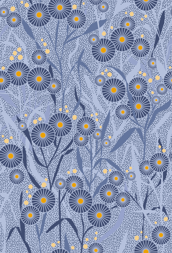 Japandi Flowers blue