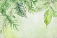 Calm Foliage Fresh Green Watercolor Leaves behang