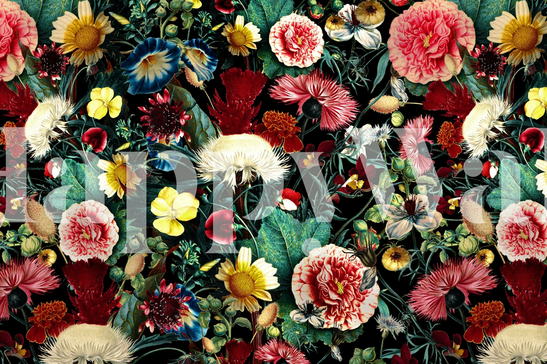 Night Vintage Garden Tapetdesign