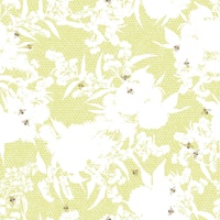 Honeybee Bouquet Floral Silhouette - citron green tapete