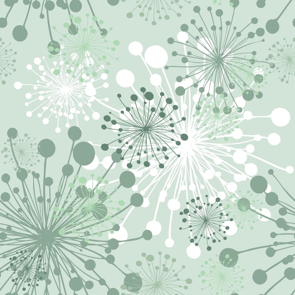 Dandelions pattern mint sage green