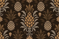 Modern Monochrome Pineapple Chic Brown tapet