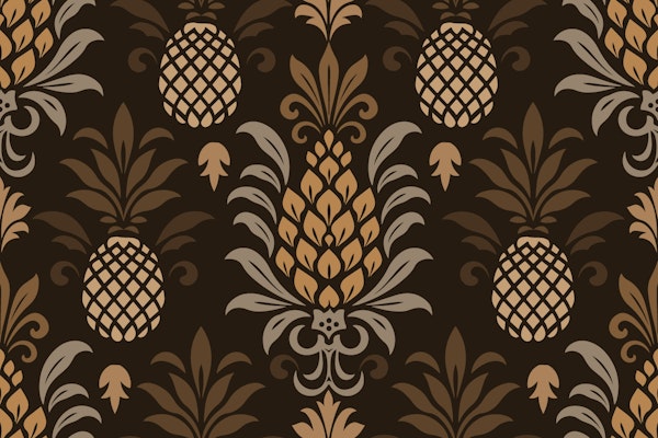 Modern Monochrome Pineapple Chic Brown