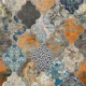 Moroccan Tiles Orange Blue Large