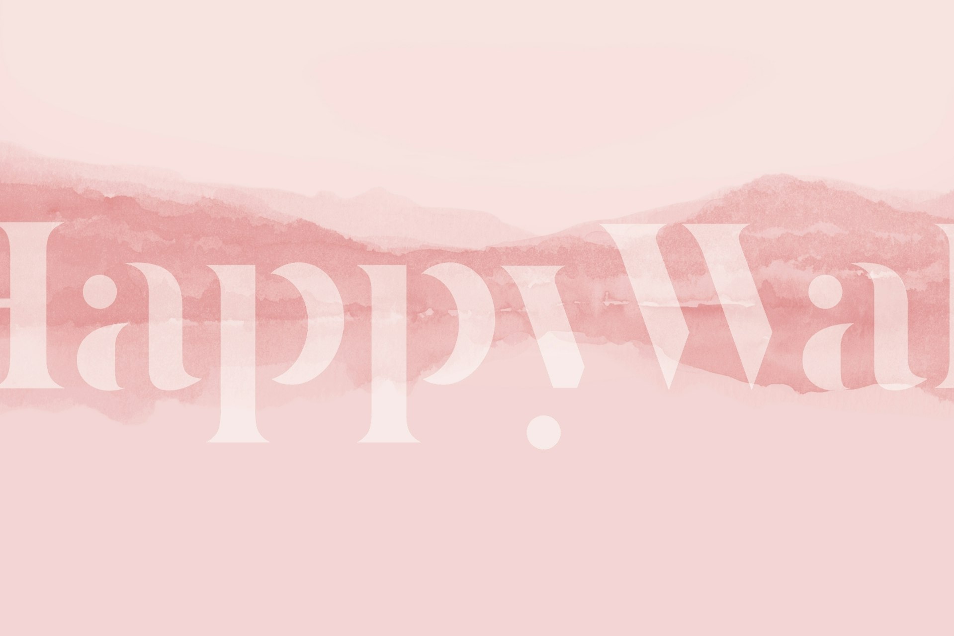 Fotomurais paisagistícos em aquarela rosa sutil para decoração de interiores