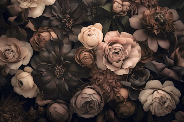 Opulent Baroque Flowers Moody Botany Blush