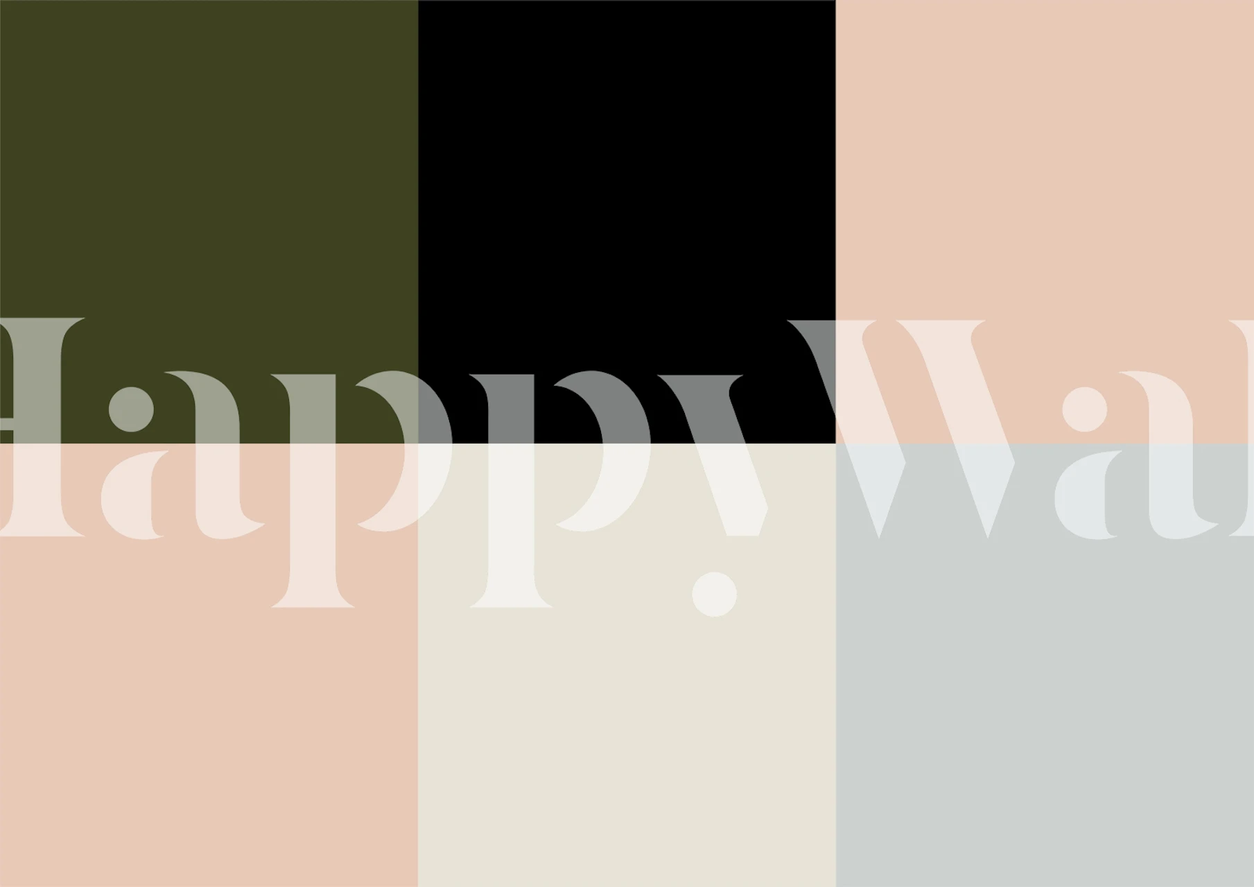 Minimal square pattern in black, cream, pink, and gray wallpaper