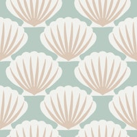 Neutral geometric seashell (large scale) ταπετσαρία