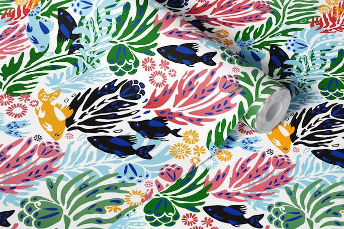 Colorful underwater aquatic life (seaweed bloom)wallpaper roll