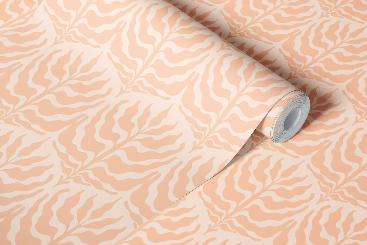 Boho leaves pattern wallpaper roll