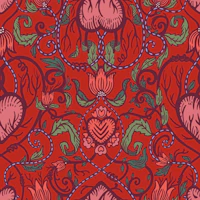 Victorian Valentine hearts red tapeta