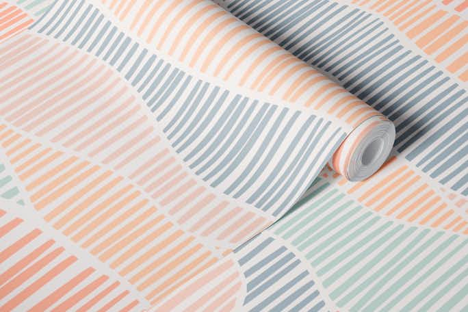 Boho striped mountainswallpaper roll