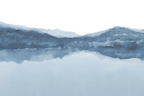Watercolor Landscape in blue