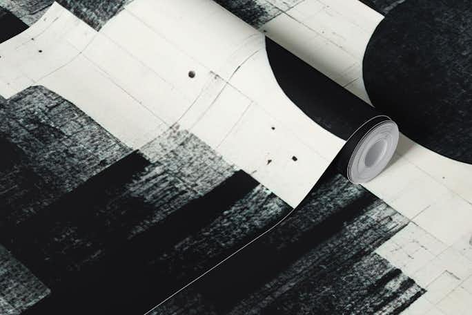 Abstract black and white artwallpaper roll