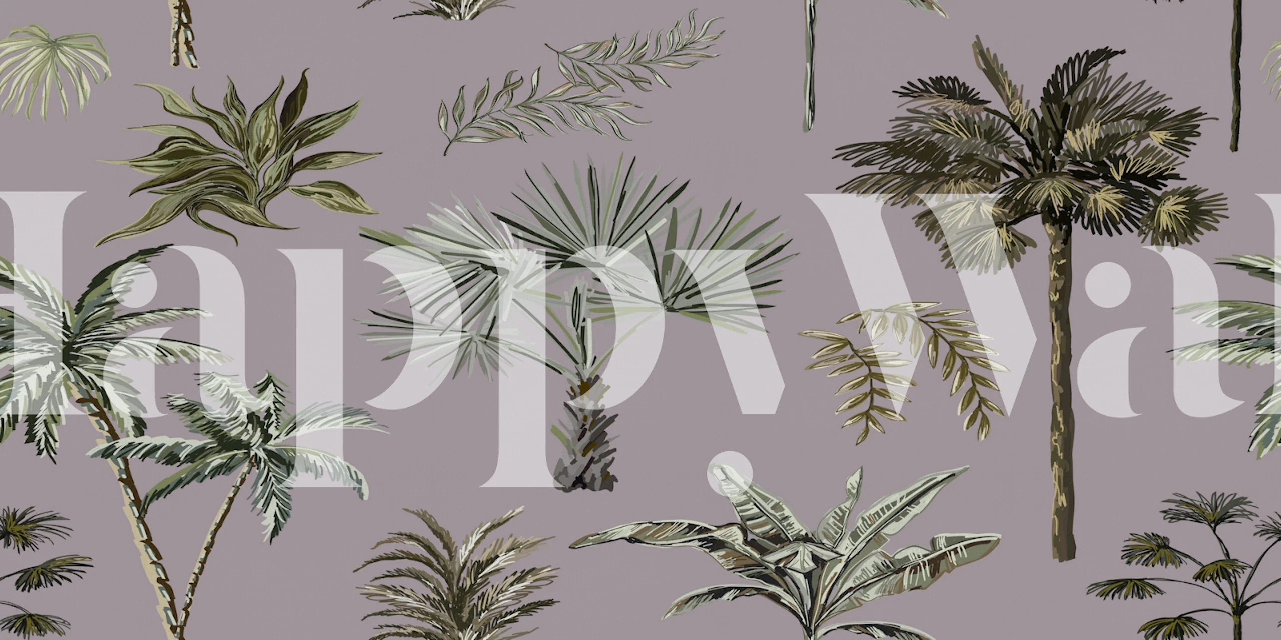 Tropical wallpaper design with palm plants