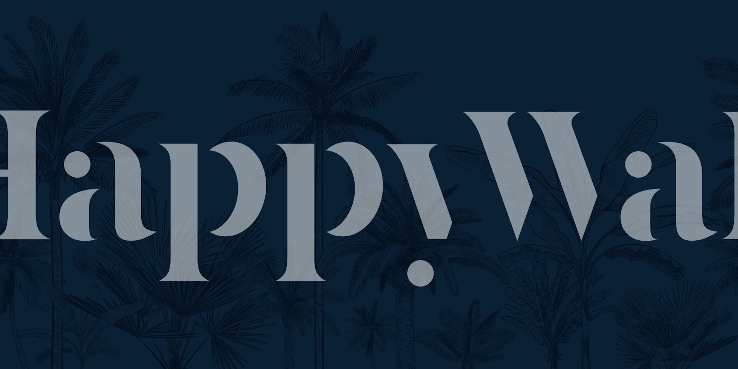Tropical palm trees silhouette against a dark blue backdrop wallpaper