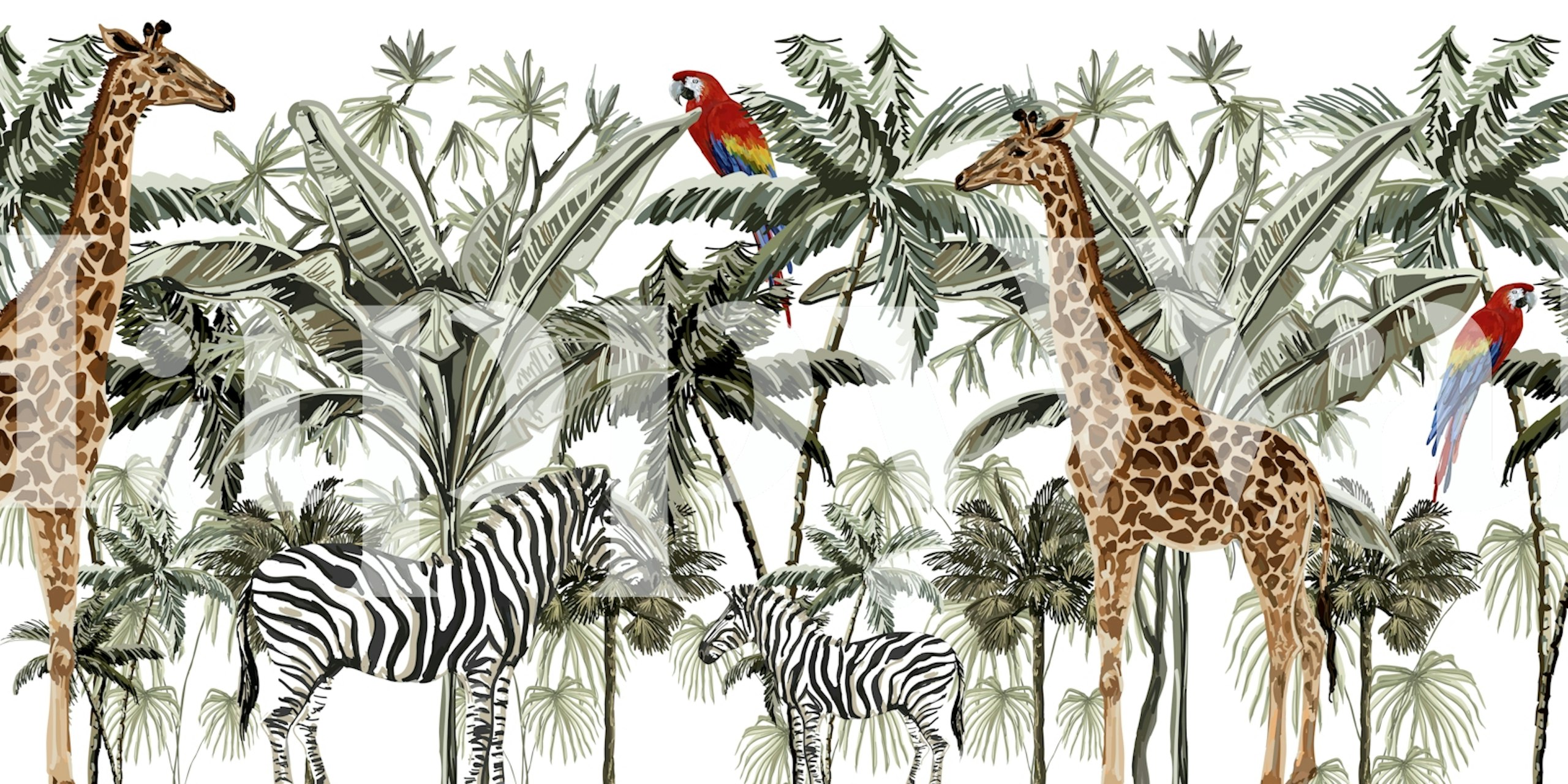 Papel De Parede Tree Animals Em Uma Sala Estilosa