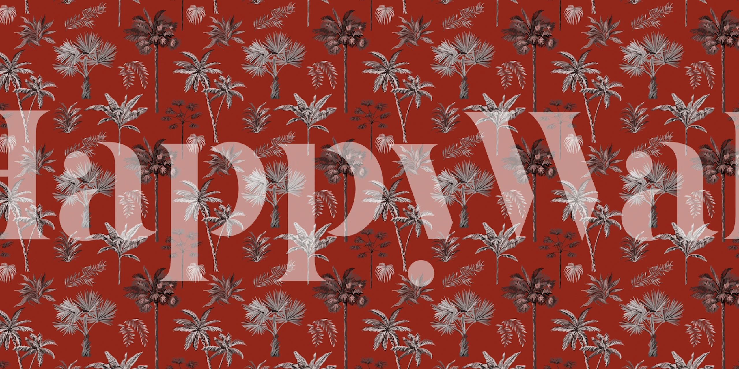 Zidna slika s uzorkom tradicionalnog indijskog drveća s crvenom pozadinom i srebrnim cvjetnim motivima