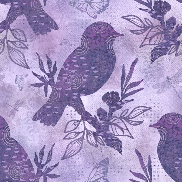 Bird Silhouette on Purple