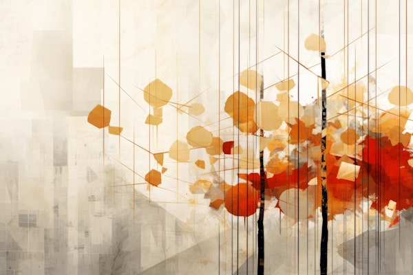 Geometric Art AUTUMN Trees