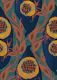 Samarkande teal rust yellow navy blue