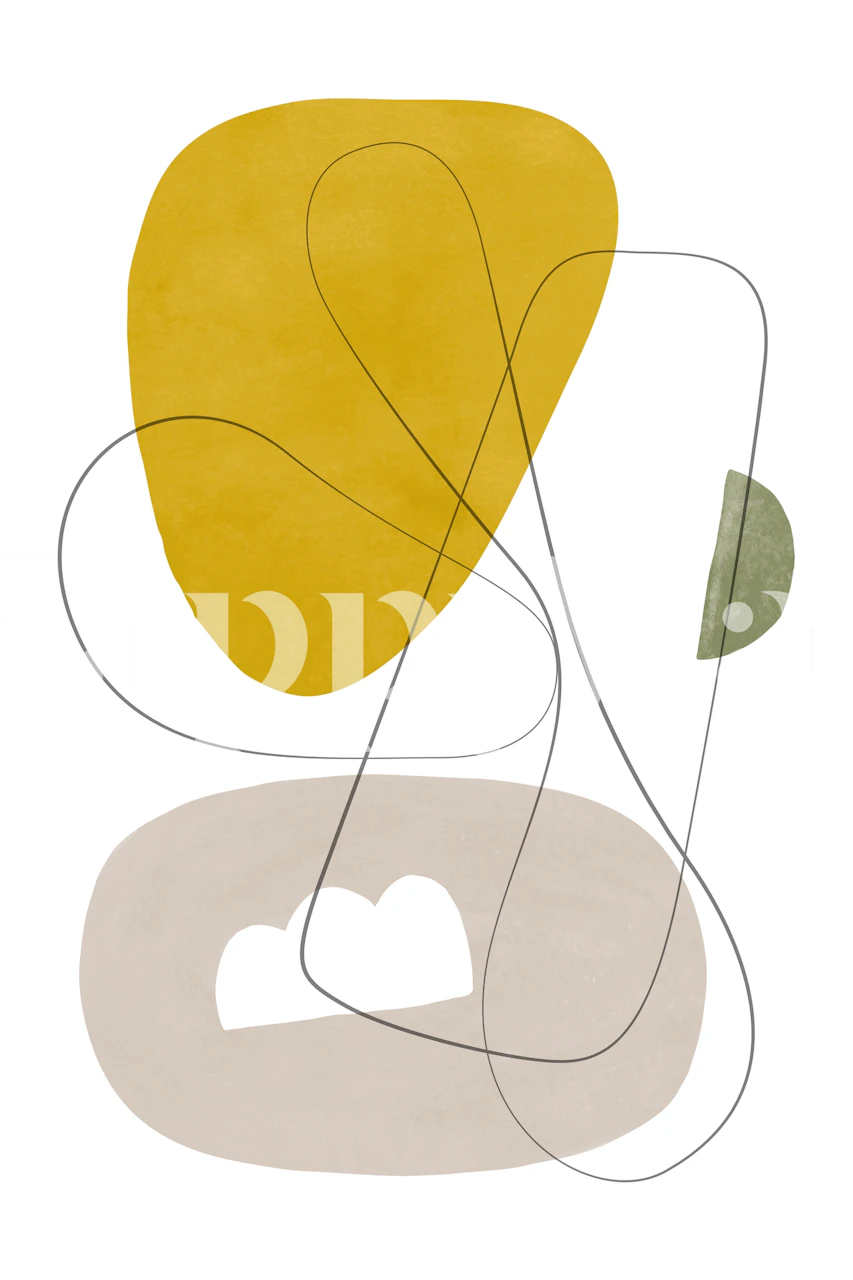 Apstraktna umjetnost tapeta u toplim zemljanim tonovima za moderni interijer