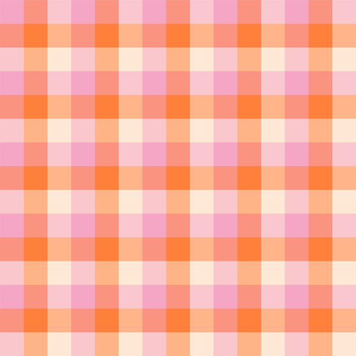 Pastel pink and orange gingham