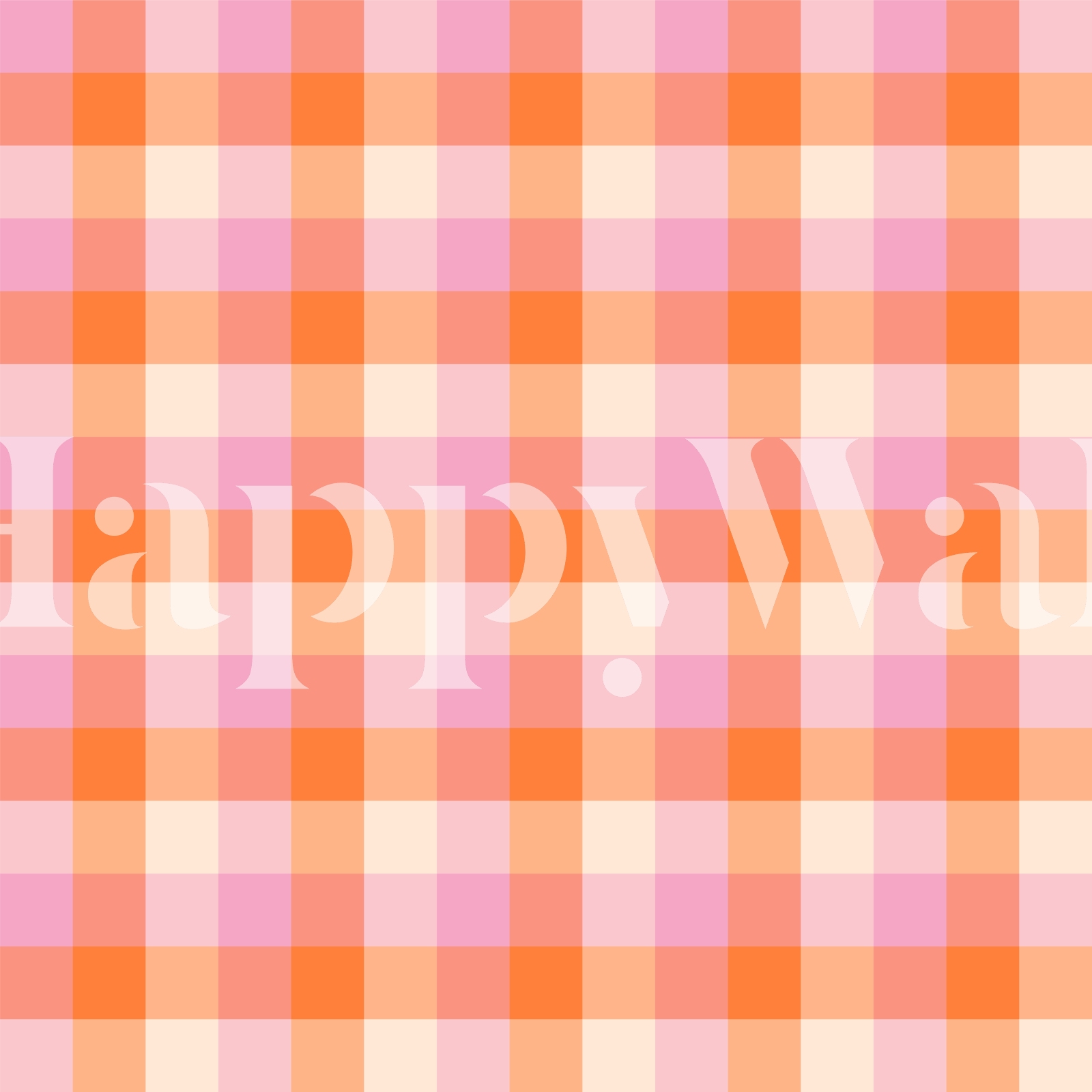 Shop Pastel Pink and Orange Gingham Wallpaper at Happywall