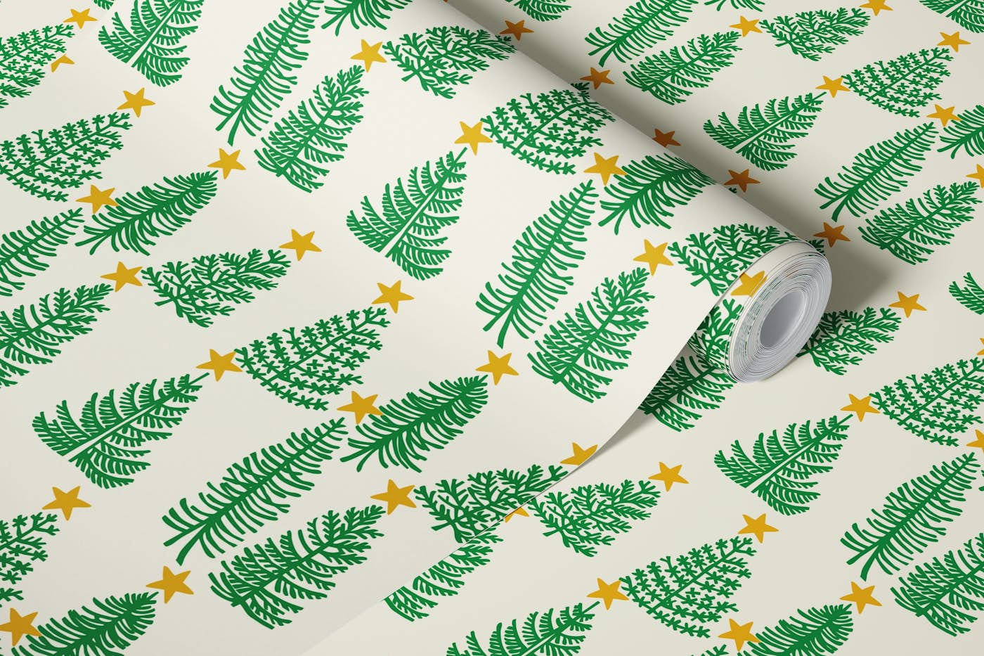 Christmas tree forest wallpaper roll