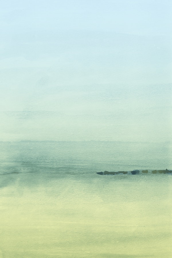 Greenish watercolor horizon