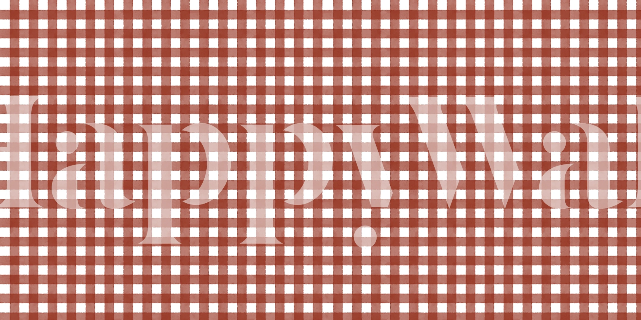 Red and white plaid striped wallpaper pattern