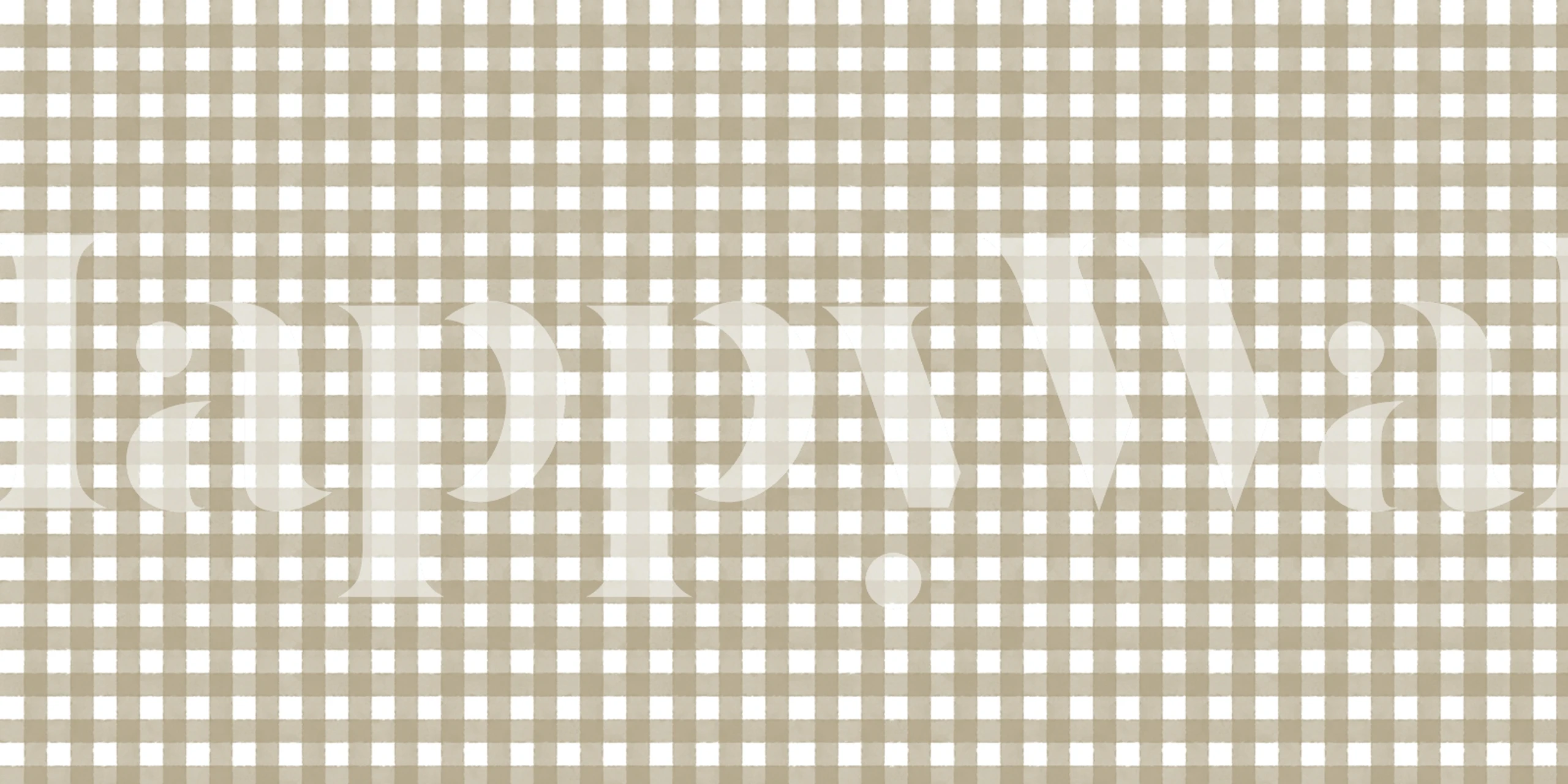 Beige and white checkered pattern wallpaper