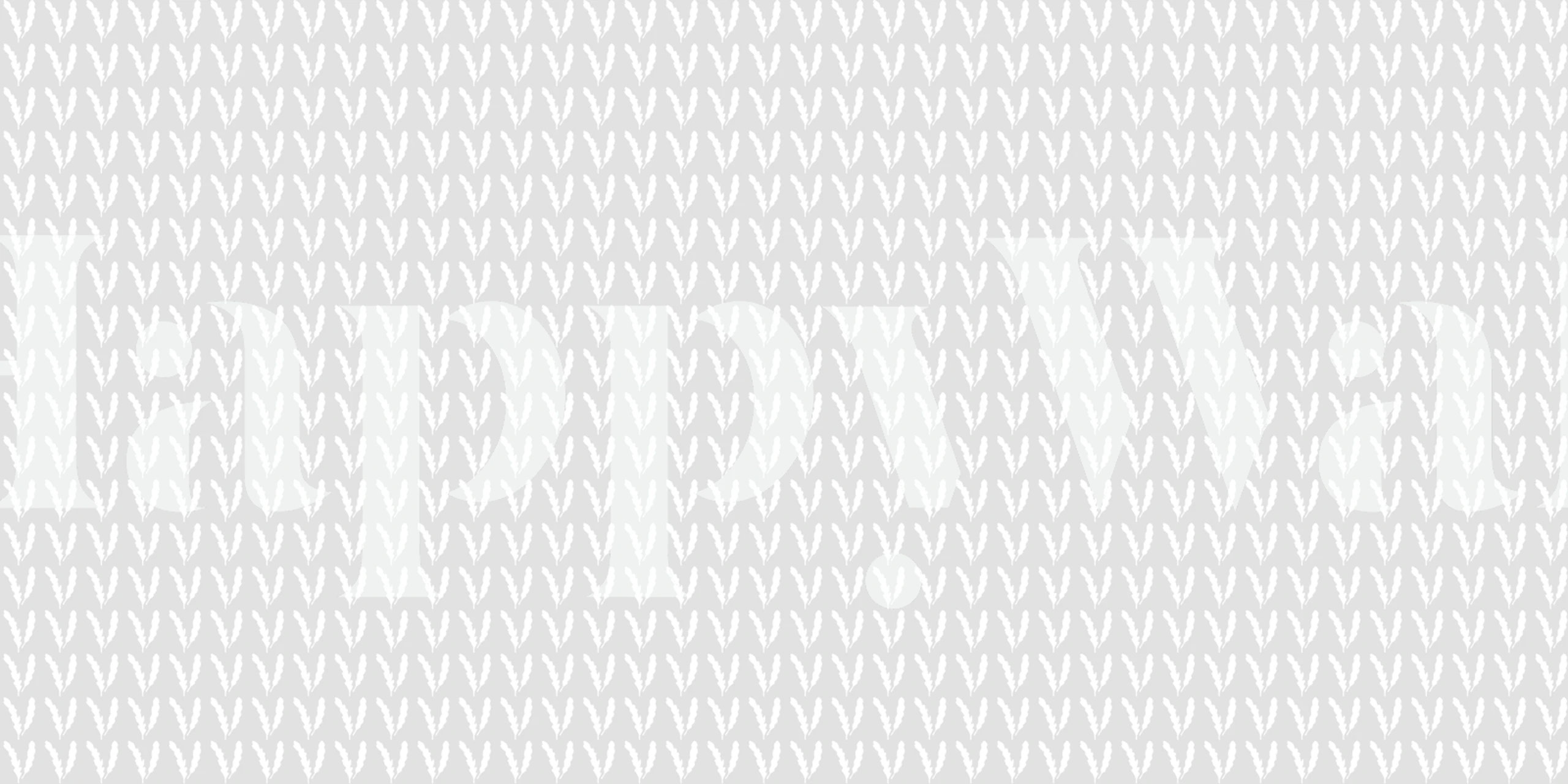 Leaf pattern in white and light gray wallpaper