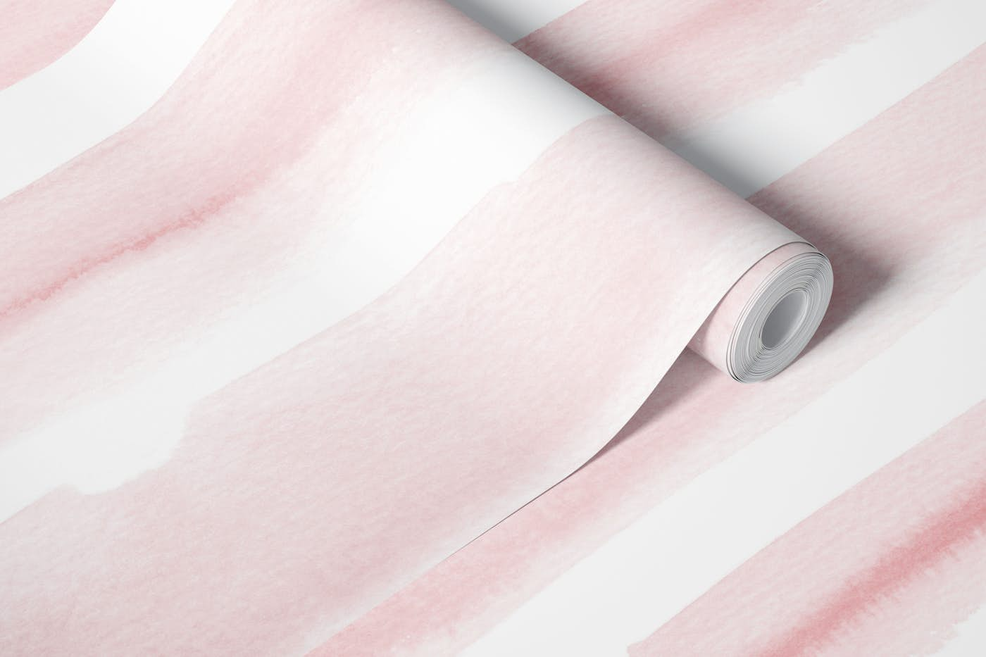 Pink watercolor brush strokes wallpaper roll