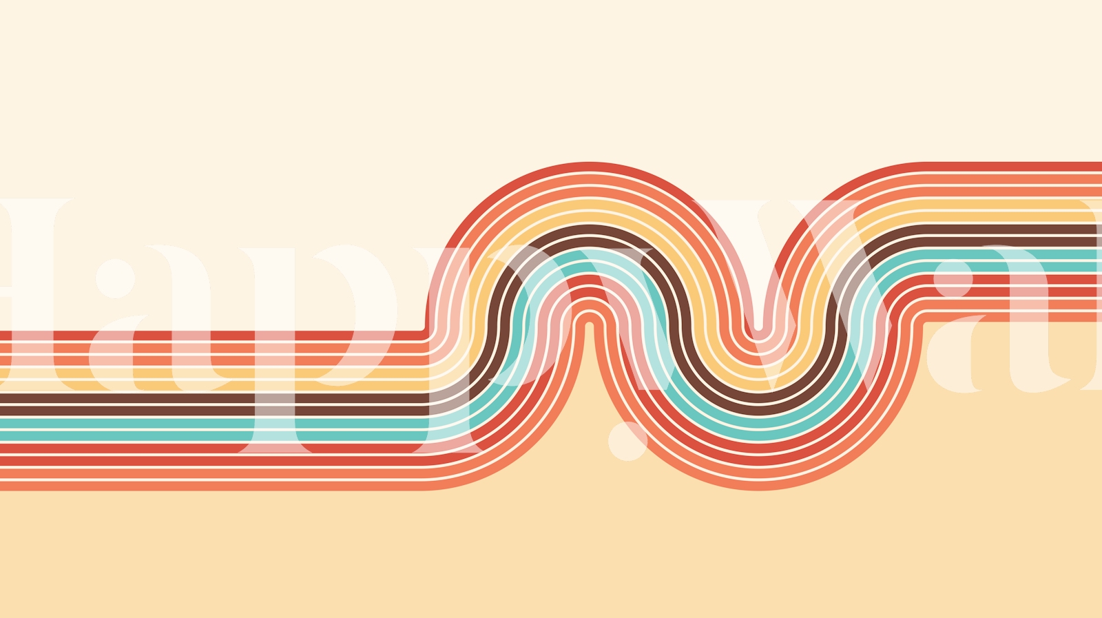 Retro Curvey Lines wallpaper in a room